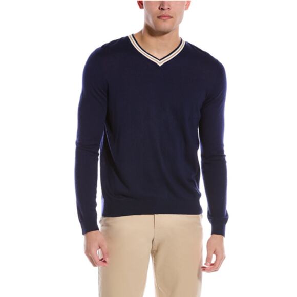 J. McLaughlin Keene Solid Cashmere Blend Sweater Blue XL - Picture 4 of 8